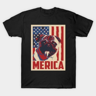 Pug Merica 4th Of July T-Shirt